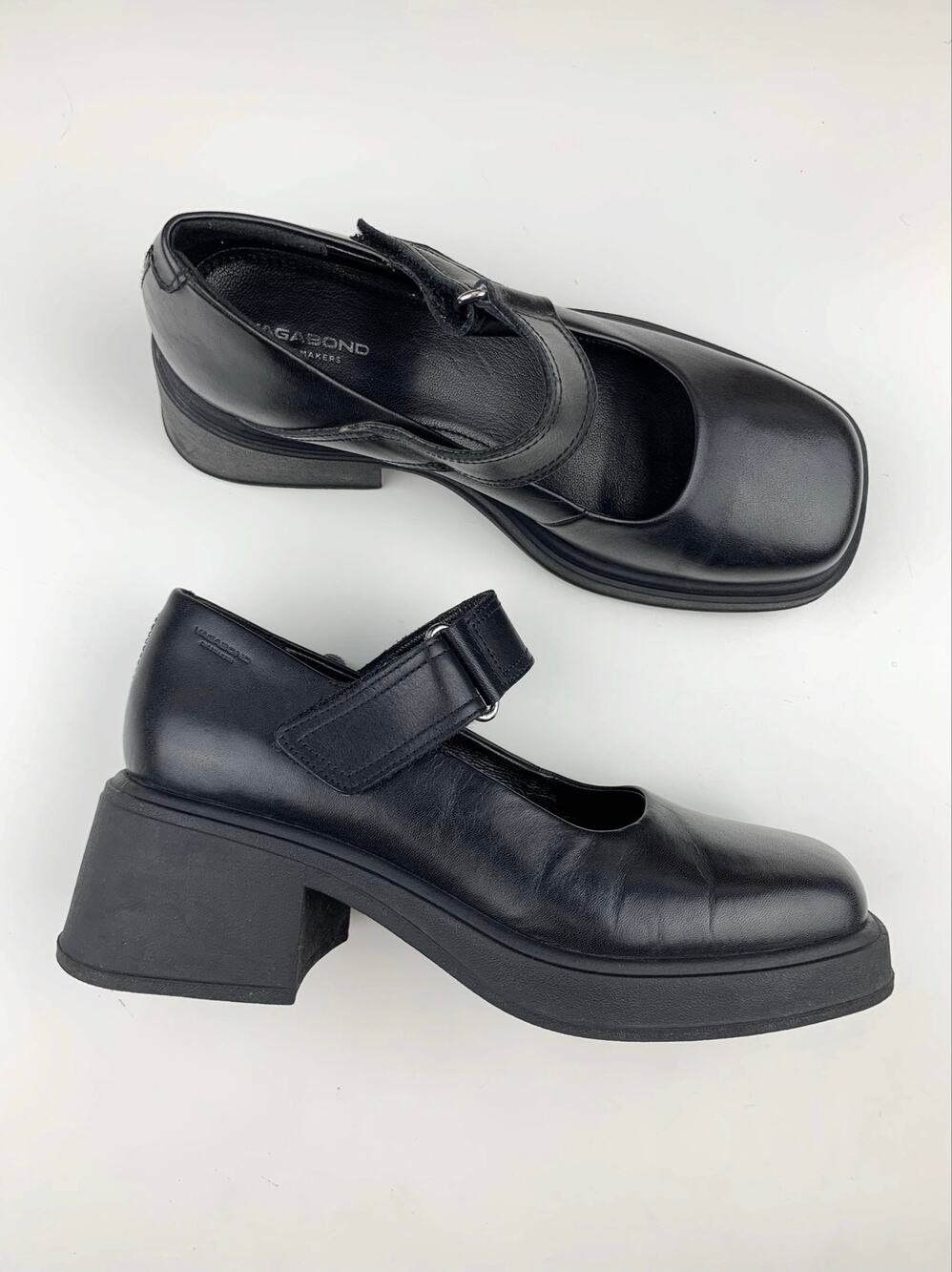 Vagabond Shoemakers Dorah Mary Jane Shoes Chunky Platform Black Leather Womens 9